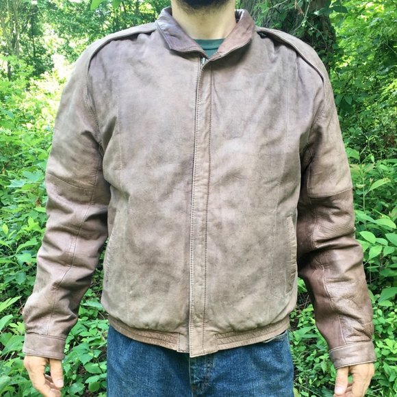 Savile Row Genuine Leather Men’s Brown Bomber Jacket Size Medium - Picture 6 of 7